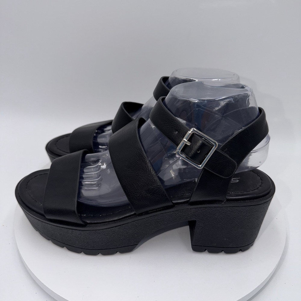 Soda Heels Women's Size 9 Black Chunky Platform Sandals Y2K Style